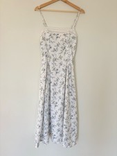 NEW Reformation Pomona Linen Lace Trim Midi Dress Nostalgia Floral | US 2 UK 6