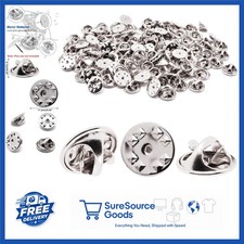 Butterfly Clutch Pin Backs 100pcs Silver Locking Backs for Jewelry Making