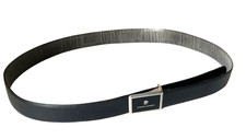 VINTAGE PIERRE CARDIN BLACK GRAY LEATHER REVERSIBLE BELT MEN'S SIZE 40