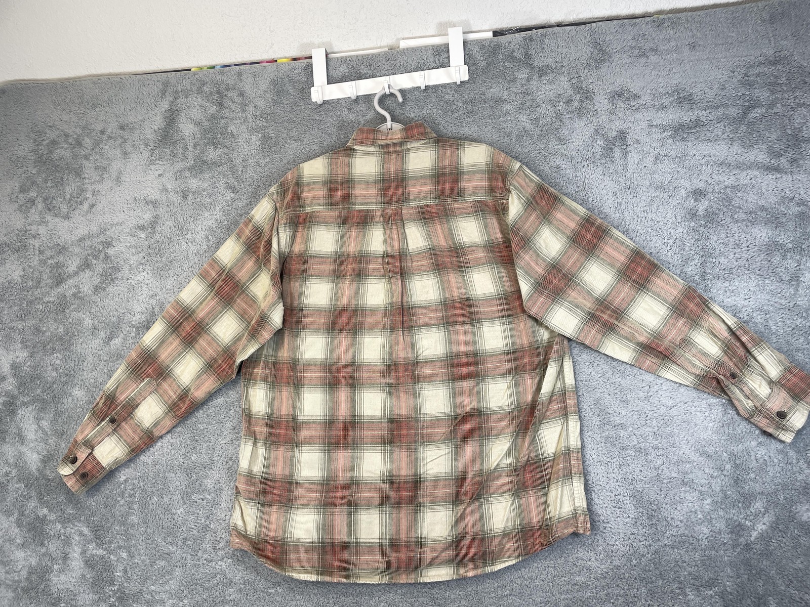 Basic Options Shirt Mens Large Plaid Corduroy LS … - image 11