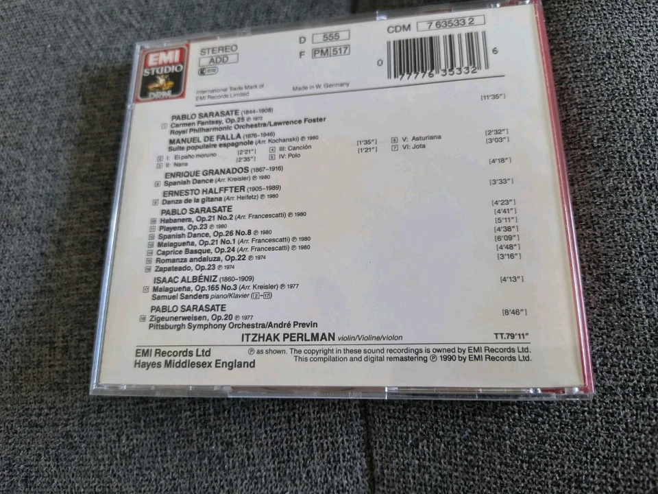 Sarasate Carmen Fantasy Itzhak Perlman W Germany CD VGC - Image 2 of 3