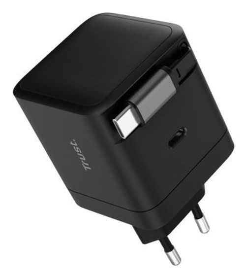 25805 Trust Maxo Caricabatteria retrattile USB-C PD da 65 W - Nero EU
