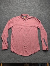 Hugo Boss Button Up Shirt Mens Sz L Pink 100 Cotton Long Sleeve Collared Casual
