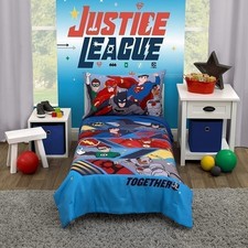 Warner Brothers Justice League 4 Piece Toddler Bedding Set - Batman,...