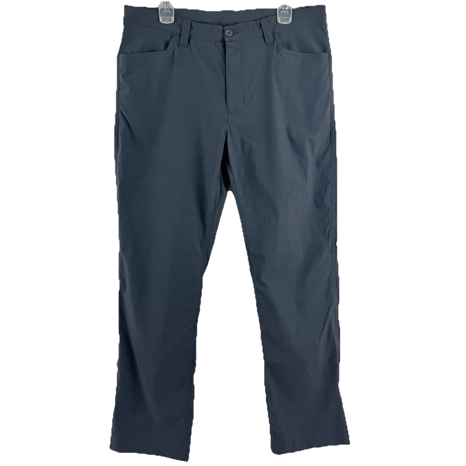 Eddie Bauer Tech Pants Mens 34x30 Gray Nylon Hiking Stretch Chino 0817