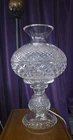 Large Vintage Waterford Crystal Alana Inishmore Electric Hurricane Lamp 18" Tall