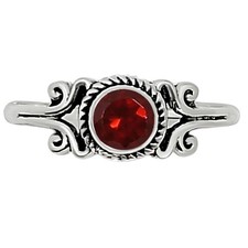 Hessonite Garnet - Madagascar 925 Sterling Silver Ring s.6 Jewelry R-1358