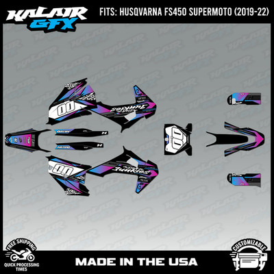 Graphics Kit for Husqvarna FS450 Supermoto (2019-2022) Rugged-MAGENTA