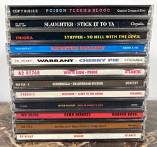 Heavy Hair Glam Metal Hard Rock CD Lot of 12 Skid Row Stryper Poison Warrant