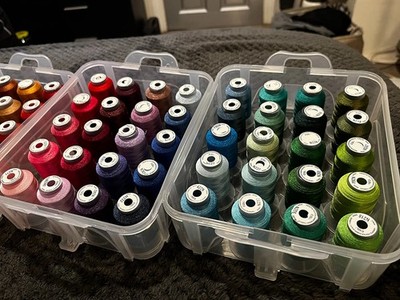 New brothread 80 Spools 500m Each Embroidery Machine Thread with Clear Plastic S