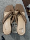 Women's Slide Sandals 8.5 A New Day Brown Memory Foam Round Block Heel Thong — photo 1