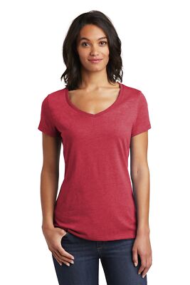 District DT6503 Womens Short Sleeve Very Important V Neck Stylish T-Shirt
