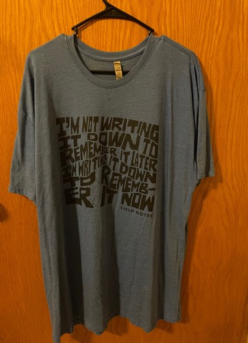 Field Notes Notebook Delta Apparel Remember It Now Tee. Unisex Size 2X.
