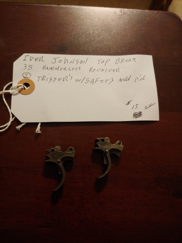 Set Of (2) Triggers with Safety and Pin for Iver Johnson Top Break .38 Cal...
