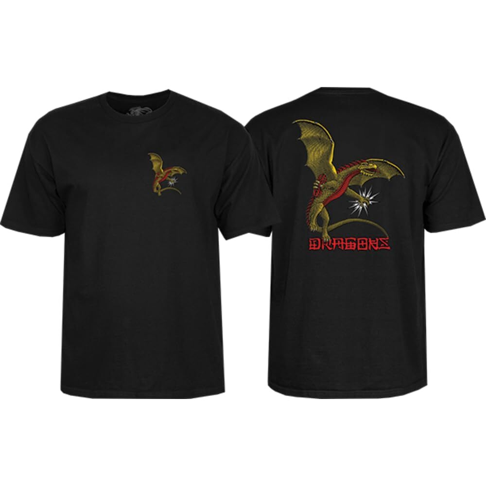 Powell Peralta Dragon Logo Short Sleeve T-Shirt - Black, Medium | eBay
