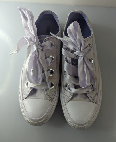 CONVERSE Mujer Chuck Taylor All Star Platino Puro Talla Reino Unido 5 Usado - Imagen 7 de 8