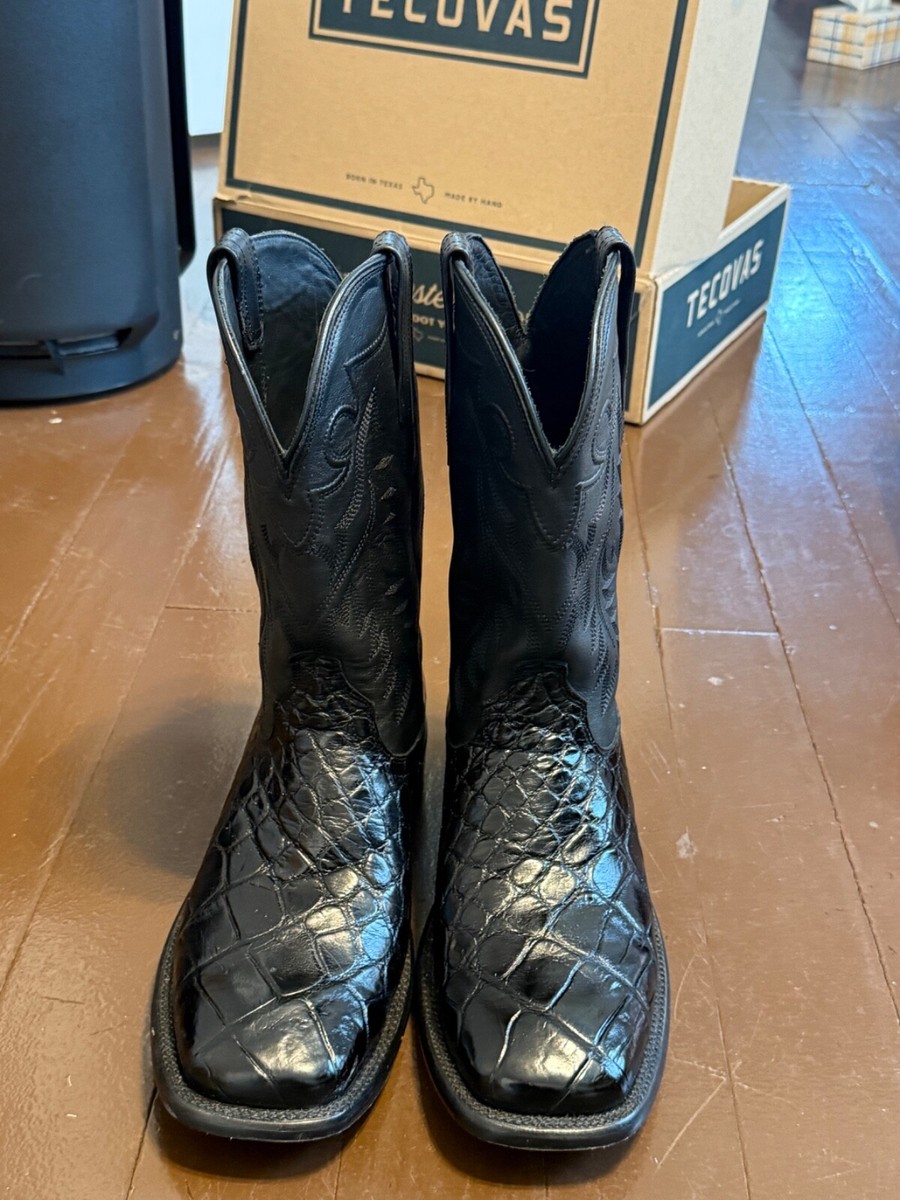 Tecovas Giant Alligator Boots (The Adams) 9.5EE black - worn twice
