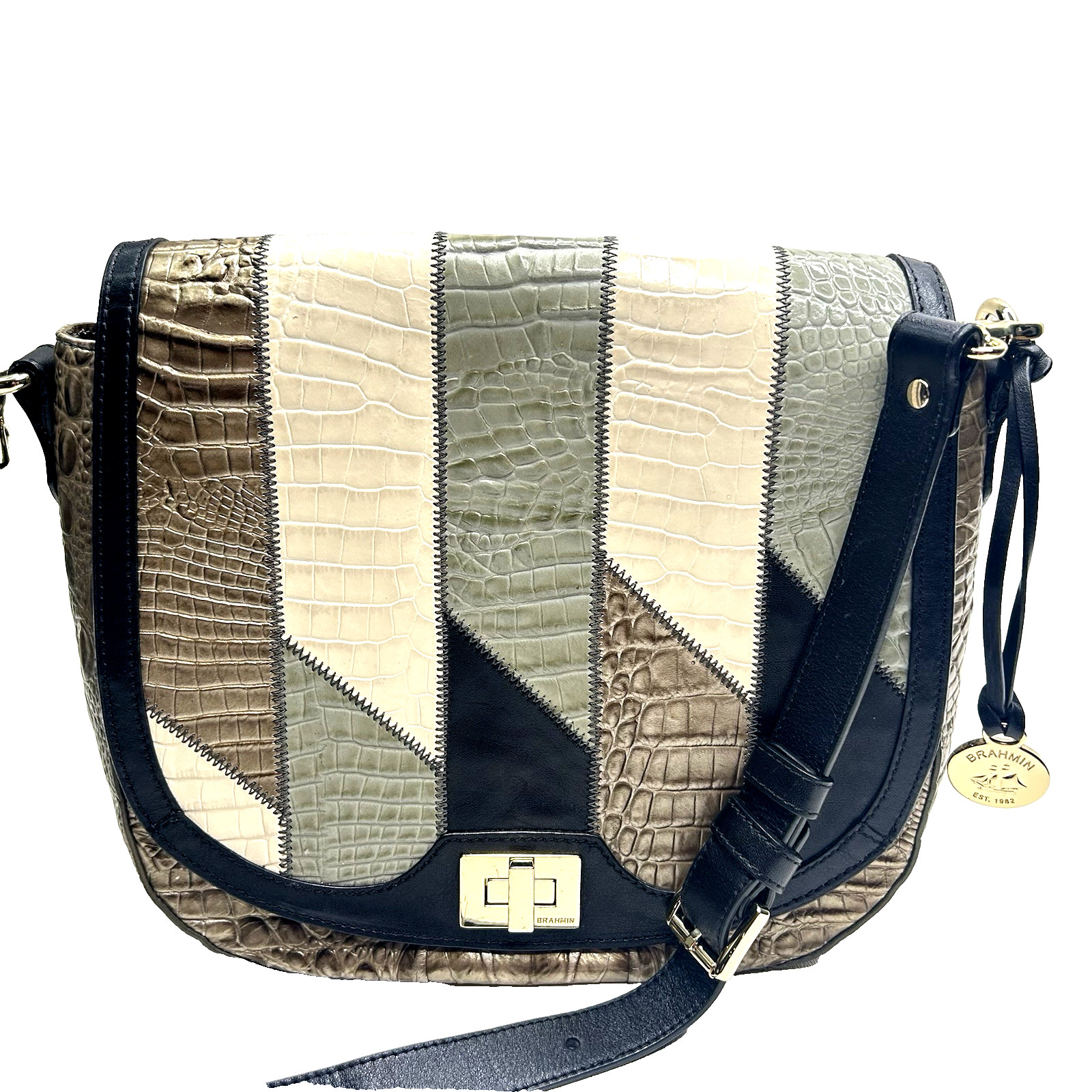 BRAHMIN Sonny Melbourne/Patchwork Leather Crossbo… - image 1