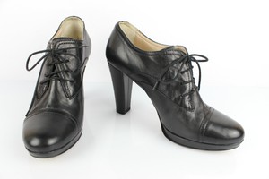 San Marina Court Shoes Richelieu Black Leather T 39 Very Good Condition