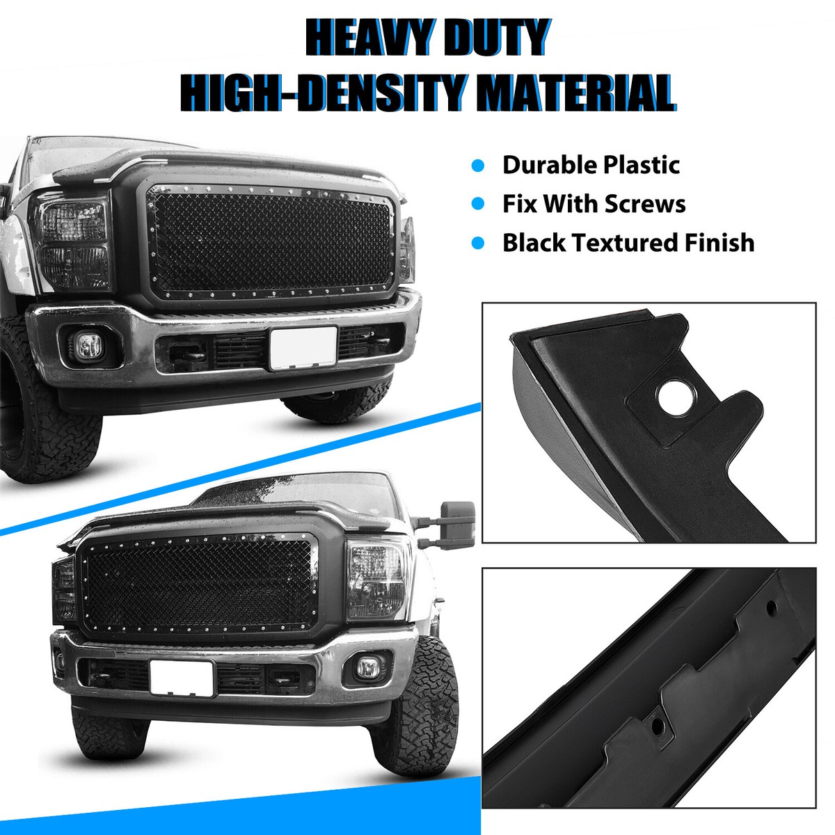 Front Valance / Bumper Lower Valance For 2011-2016 Ford F250 F350 Super Duty - Textured Black, Replaces BC3Z17626BA