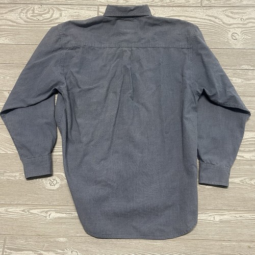 Apple Computer Employee Mens Button Down Gray Long Sleeve Shirt Black Logo Large - Picture 9 of 9
