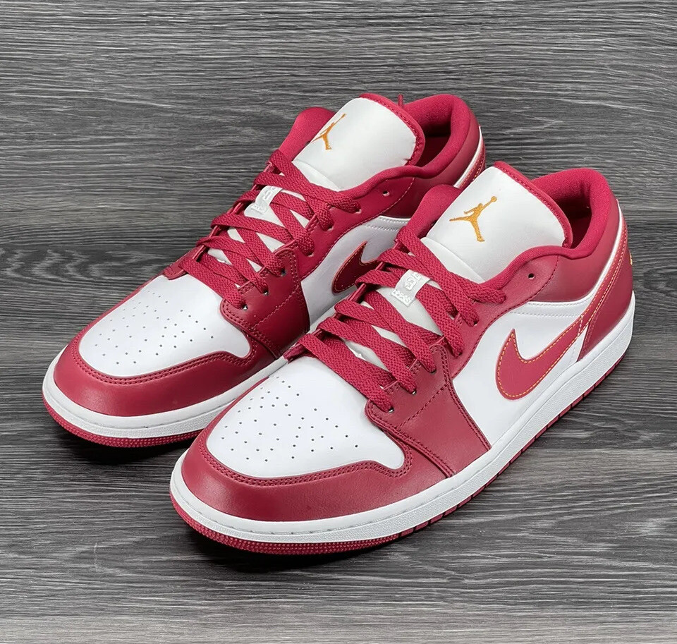 Nike Air Jordan 1 Low レッド/ホワイト Air Jordan 1 Low, Cardinal Red/White/Light Curry | Size 13M