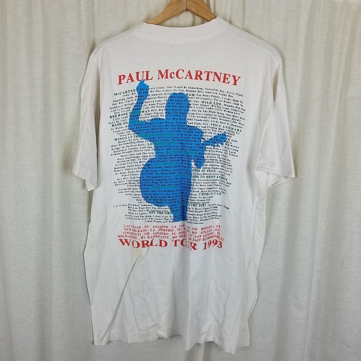 Vintage Paul McCartney The New World Tour 93 Concert TShirt Vintage Paul McCartney The New World Tour 93 Concert TShirt