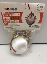 Walco Jeweled Ornament Kit BALL White Vtg Foil Bead Christmas Ornament Craft Kit