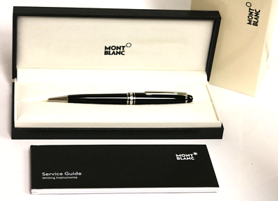 New Montblanc Ballpoint Pen Black Resin Platinum Trim 2866 | eBay