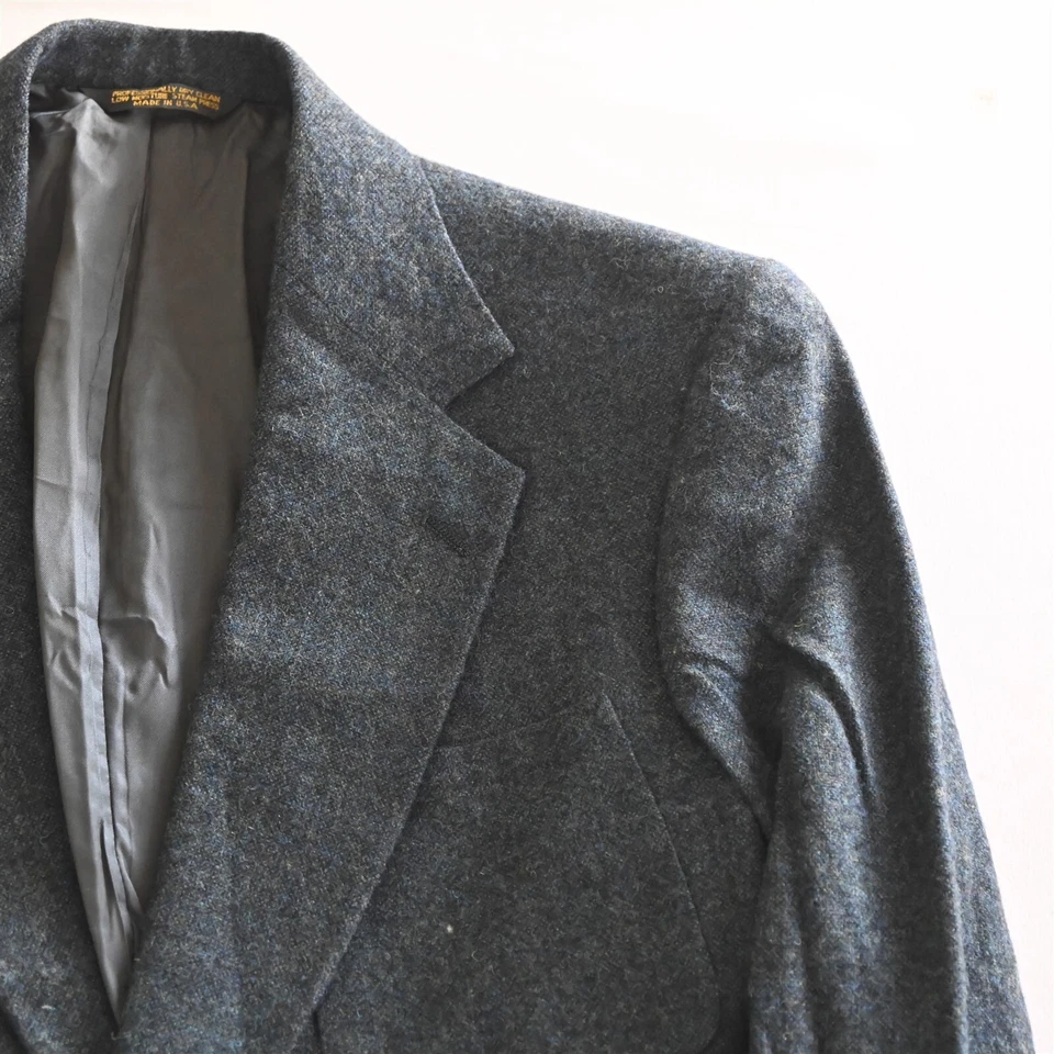 De Colección Hecho en EE. UU. 38R Azul Oscuro Verde Tweed Hombres Blazer Traje Chaqueta Abrigo Deportivo Foto 2 de 4