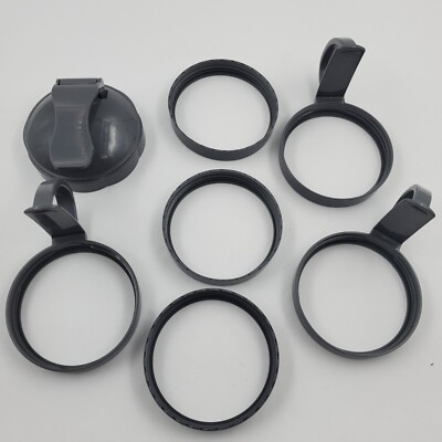 8 Gray Rings for Ninja Blender Cups Replacement Handle Flip Top Lid - 4'' Opening