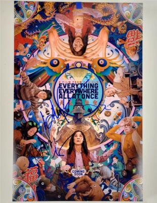 Everything Everywhere Cast (4) signed 12x18 photo Quan Scheinert Hsu ~ BAS