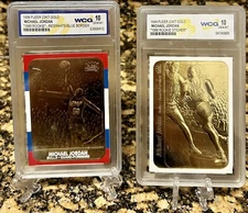 "2" MICHAEL JORDAN FLEER 10TH ANNIVERSARY Gold GRADED Gem Mt 10 Rookie Lot
