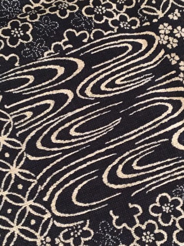 1/2 Yard Black & White Floral Geometric Panel Fabric 43" x 18 1/2" - Picture 8 of 13