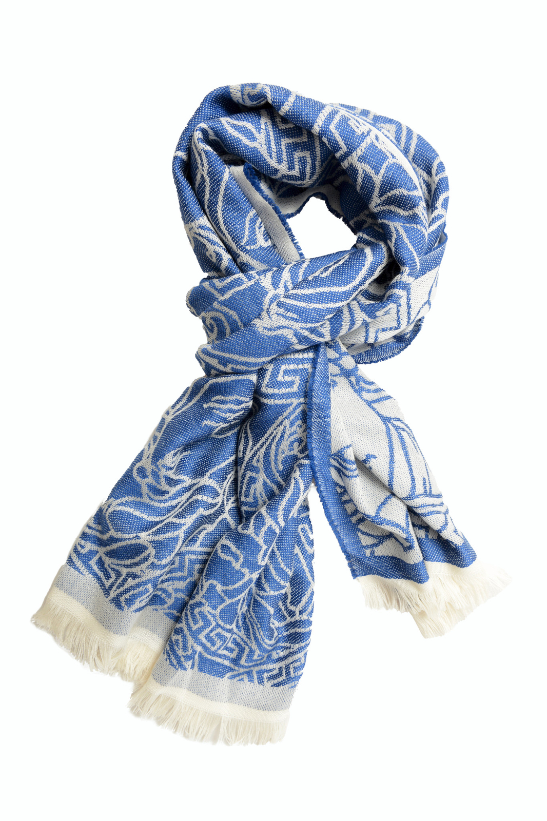 Большой шарф-шаль Versace Унисекс из 100 шерсти с многоцветным принтом логотипа 54890₽