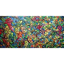 HARVEST Time OLIVES and GRAPES Fruits, Leaves Original Painting Large Canvas  