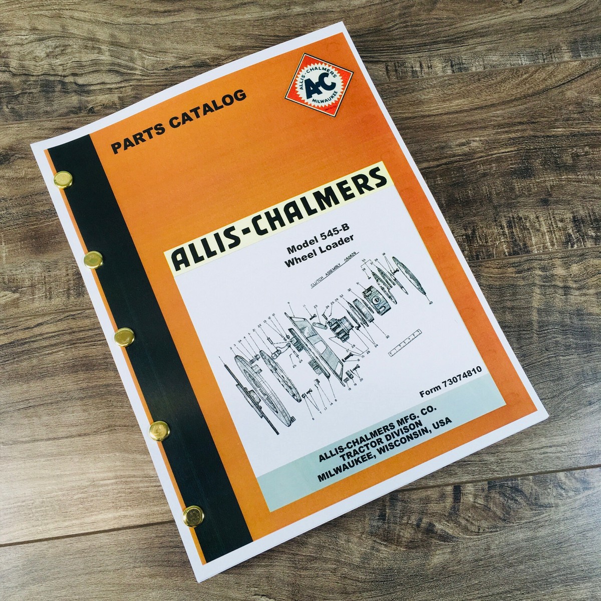 Fiat Allis Chalmers 545-B 545B Wheel Loader Parts Manual Catalog