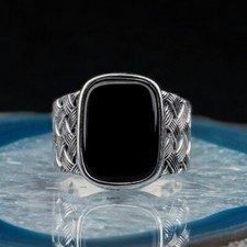 Black Onyx Ring Silver