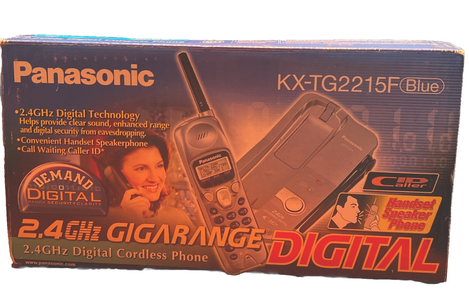 Panasonic Cordless Phone Black Caller ID GigaRange Handset