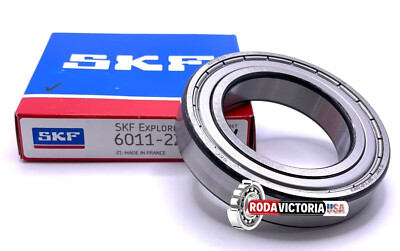 SKF 6011 ZZ Deep Groove Ball Bearing, Metal Shielded 55x90x18 mm