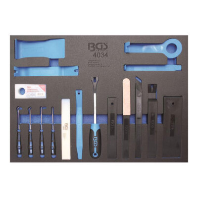 BGS-4034 3/3 Werkstattwageneinlage Lösewerkzeuge Montagekeile und Haken-Satz 17-