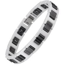 Energy Power Bracelet Health High-Tech Ceramic Armband HEMATITE Magnetic Bio
