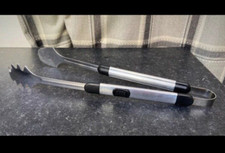 Large tongs, cooking, steak, bbq, grill, 49cm long, heavy