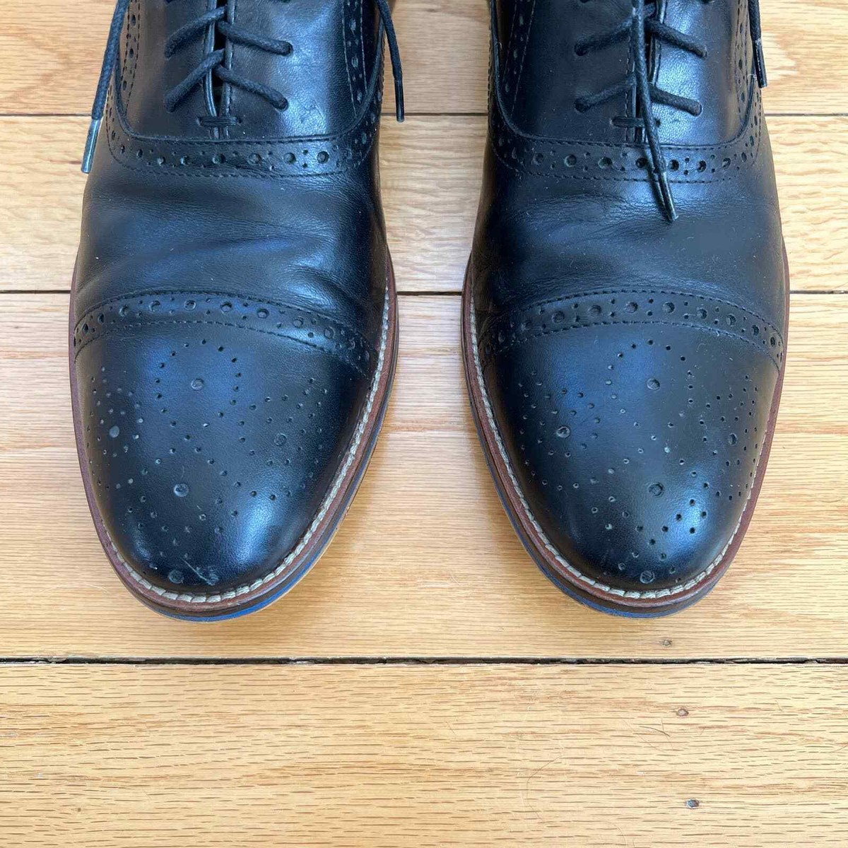 Johnston & Murphy Conard 2.0 Black Leather Cap‎ Toe Brogue Oxford Shoes Mens 12M Men main image 2