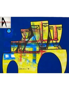 Original Piece Of Art Of Ciseron Family Acrylic Over Canvas Painting Ebay