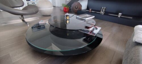 Table Basse en verre ronde Roche Bobois, modèle Pupilla TRES RARE - Photo 1/5