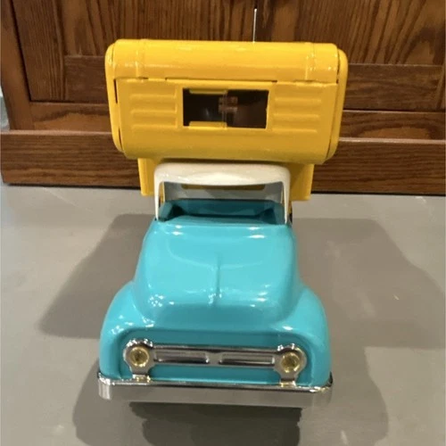 Tonka Pressed Steel Toy Truck Blue Yellow White Vintage