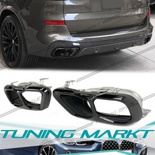 Doppelrohr Auspuffblenden Schwarz für BMW X5 G05 X6 G06 X7 G07 M-Sport 2019-2024