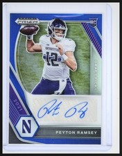 2021 Panini Prizm Draft Picks Collegiate Peyton Ramsey RC Blue Auto /149