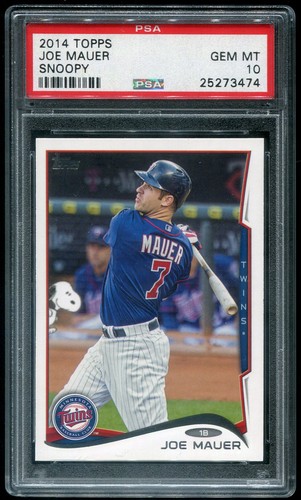 Joe Mauer [Snoopy in Dugout] #125 2014 Topps card